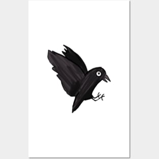 crow illustration Posters and Art